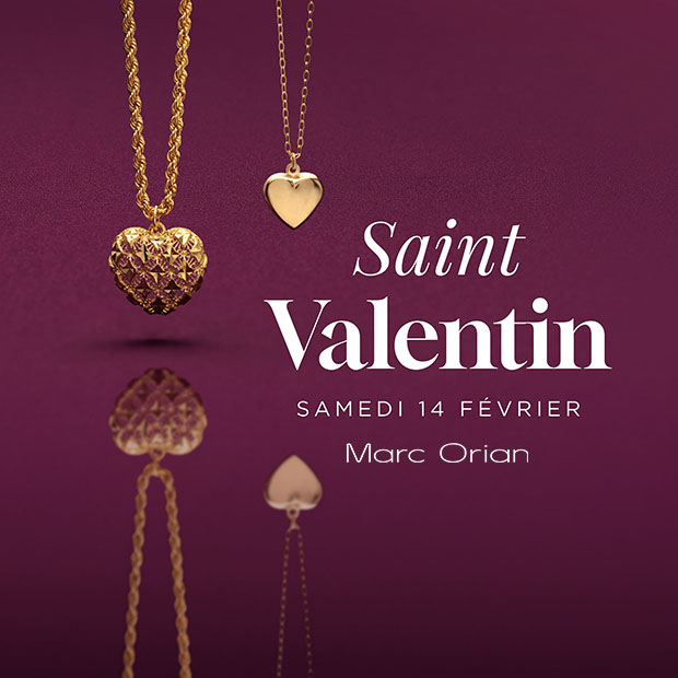 Saint Valentin le 14 février, toutes les idées cadeaux chez Marc Orian